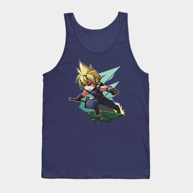 Cloud Strife Chibi Tank Top by Xar623